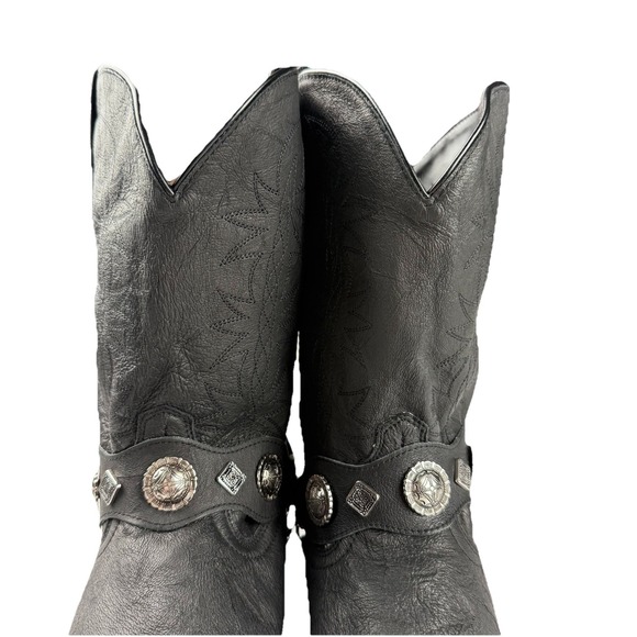 Dingo Mens Suiter Cowboy Boots Leather Black 14D - Picture 5 of 16